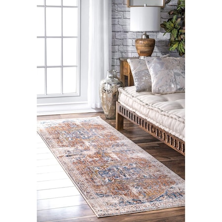 Nuloom Harriet Vintage Medallion Fringe Area Rug 2ft 6in x 8ft KHMC04B-2608